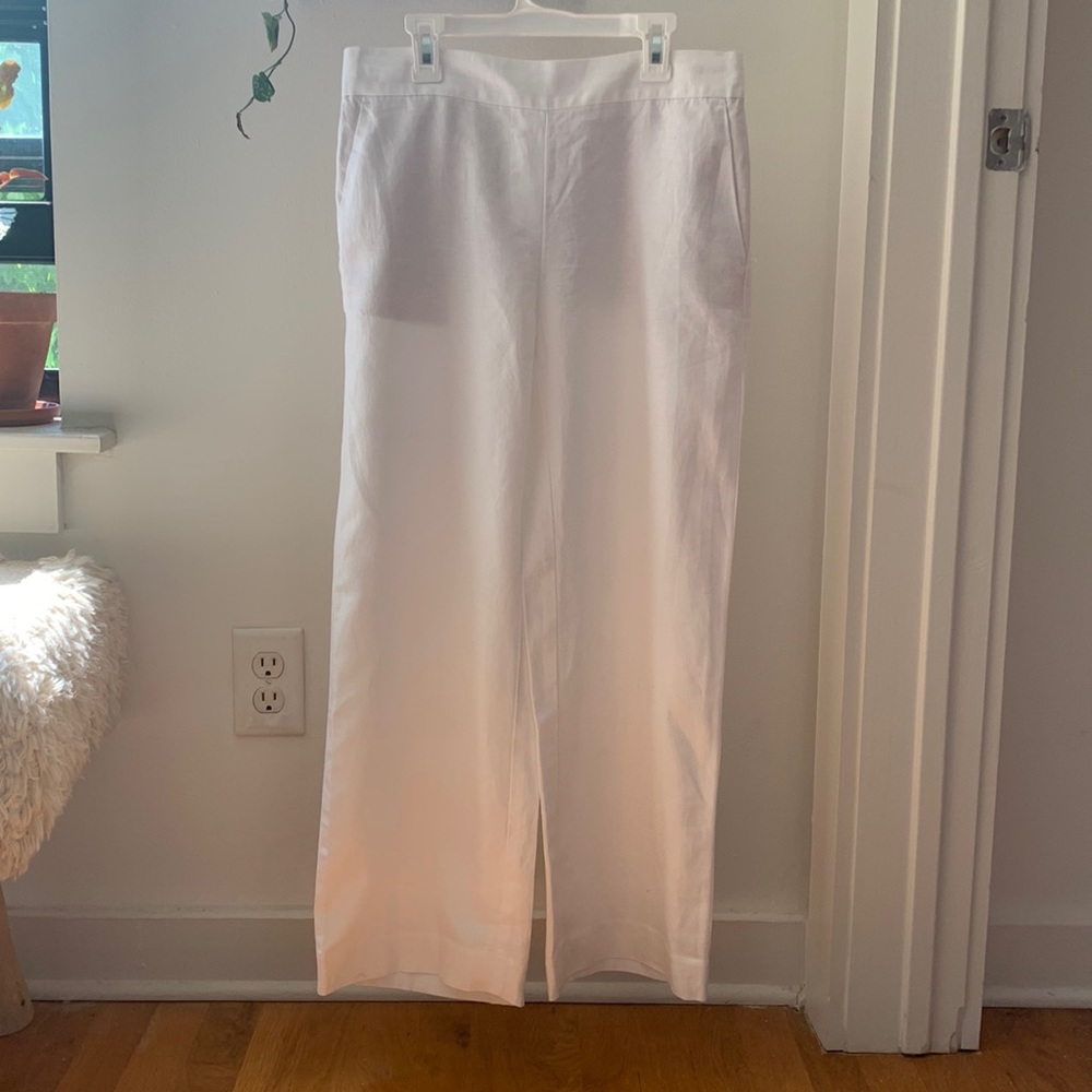 Ann Taylor LOFT white linen pants